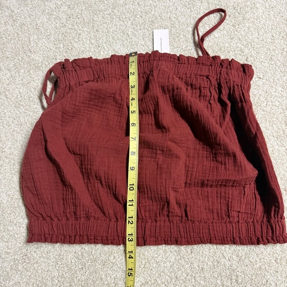 Anthropologie Women April Gauzy Tank Top Brown XS Detachable Strap Cotton $68 - Picture 13 of 14